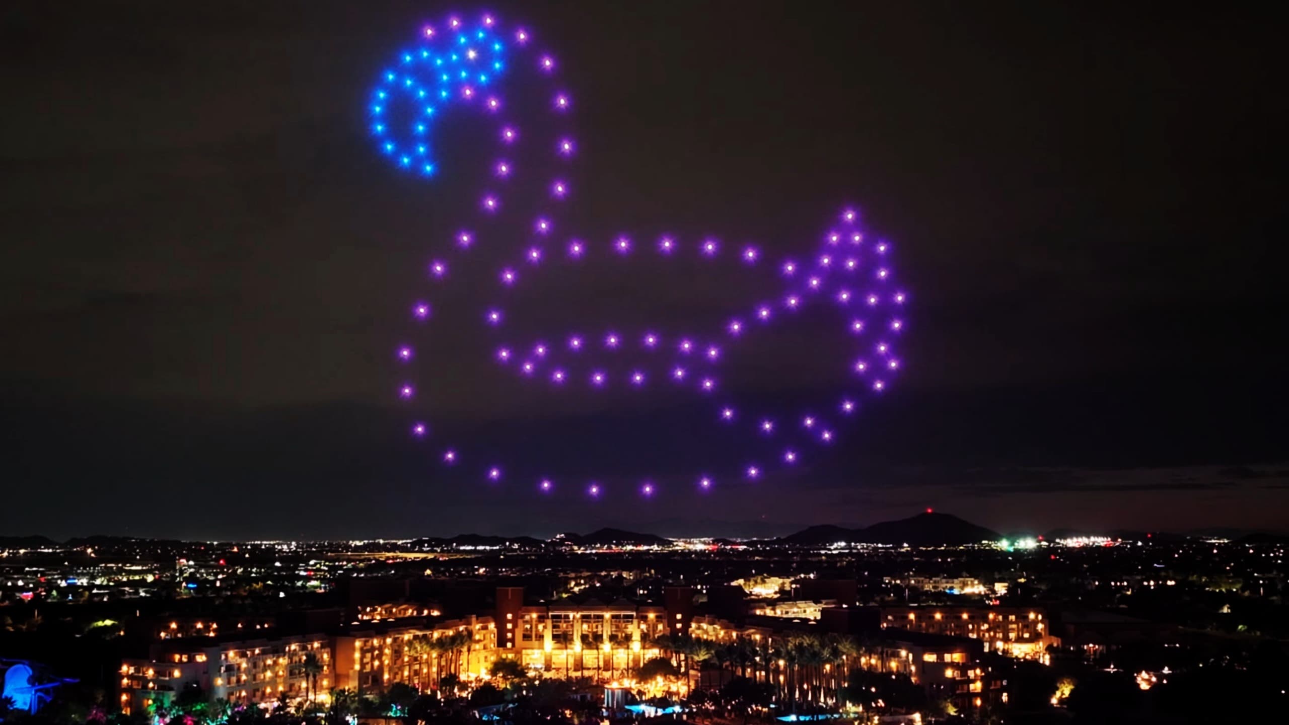 Aqua Nights drone light show at JW Marriott Desert Ridge, north Phoenix