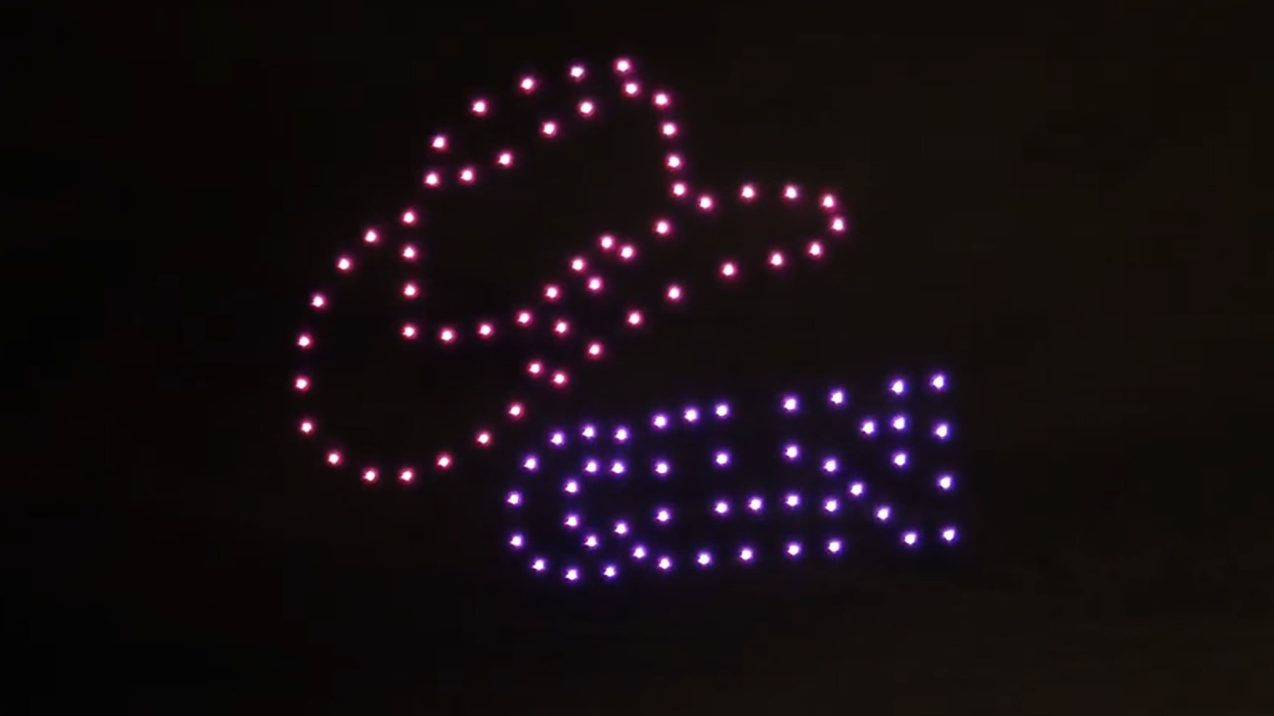 Drone light show at a private Cowboy Lifestyle Network holiday celebration at Trophy Bar in Chandler, Arizona