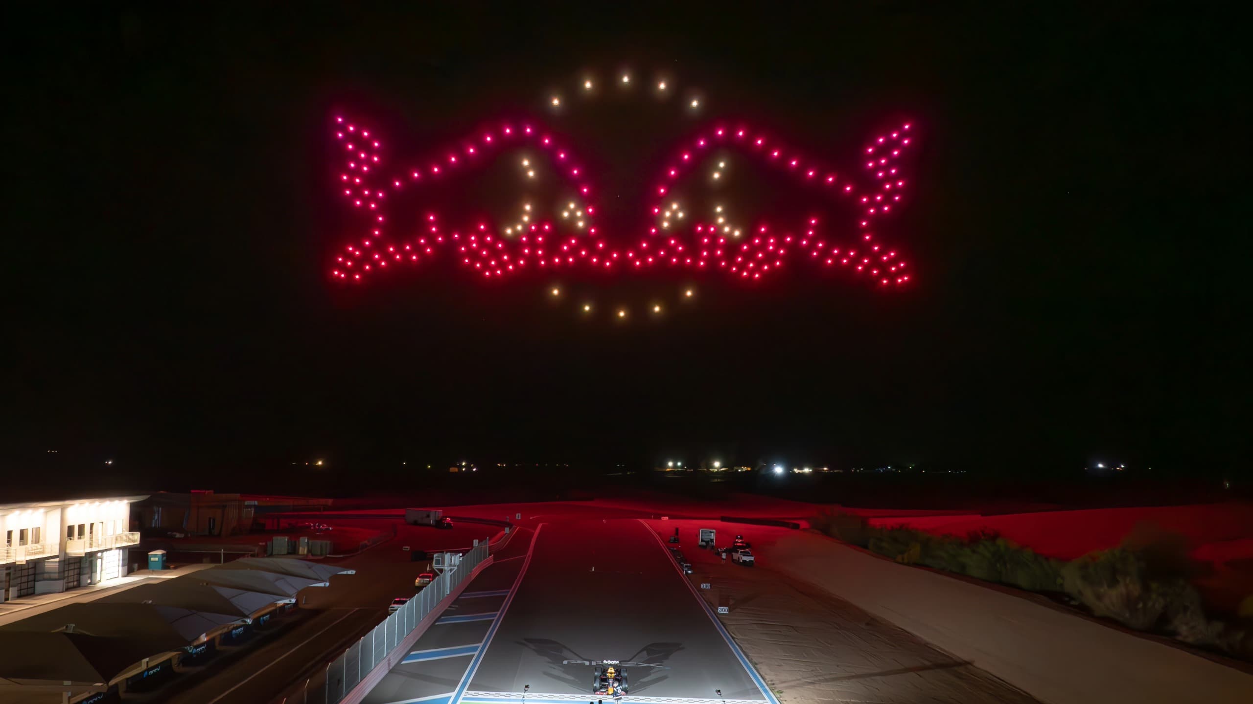 Red Bull F1 drone light show produced by Pulse Drone Light Shows