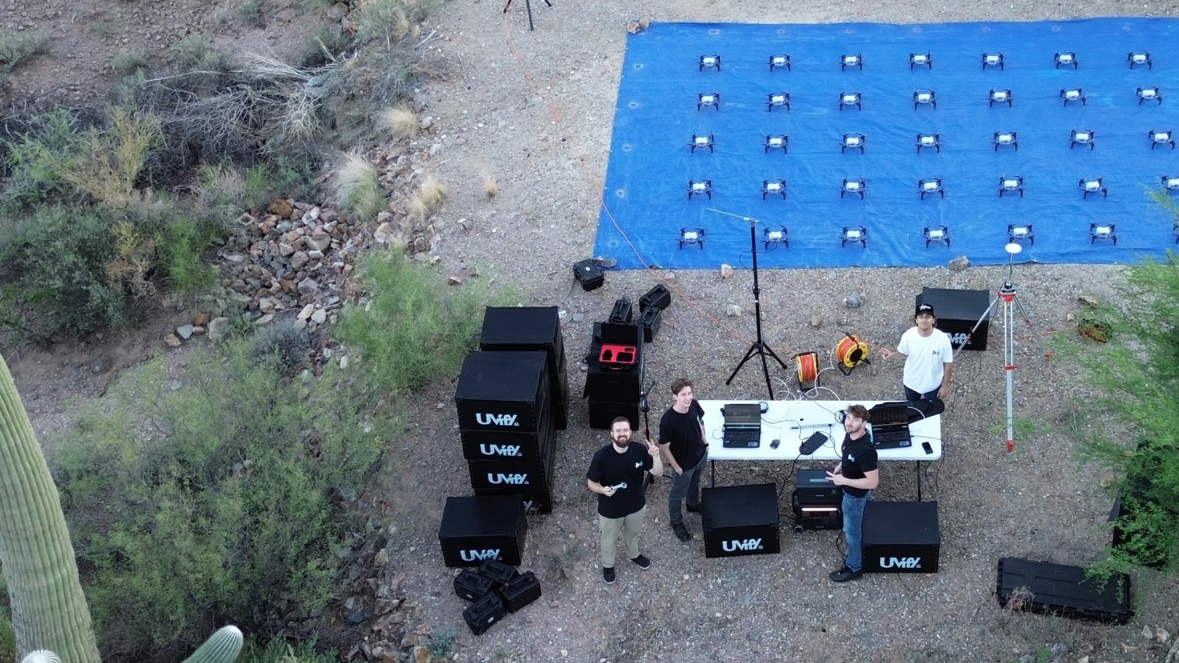 The Pulse Drone Light Shows crew on site before a show
